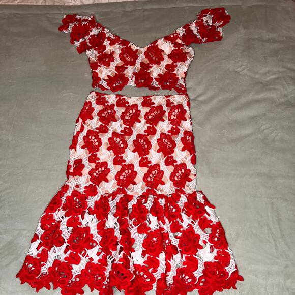 L’Atiste Byamy Dress Set Size L Jacquard lace Top and Skirt - Picture 7 of 7